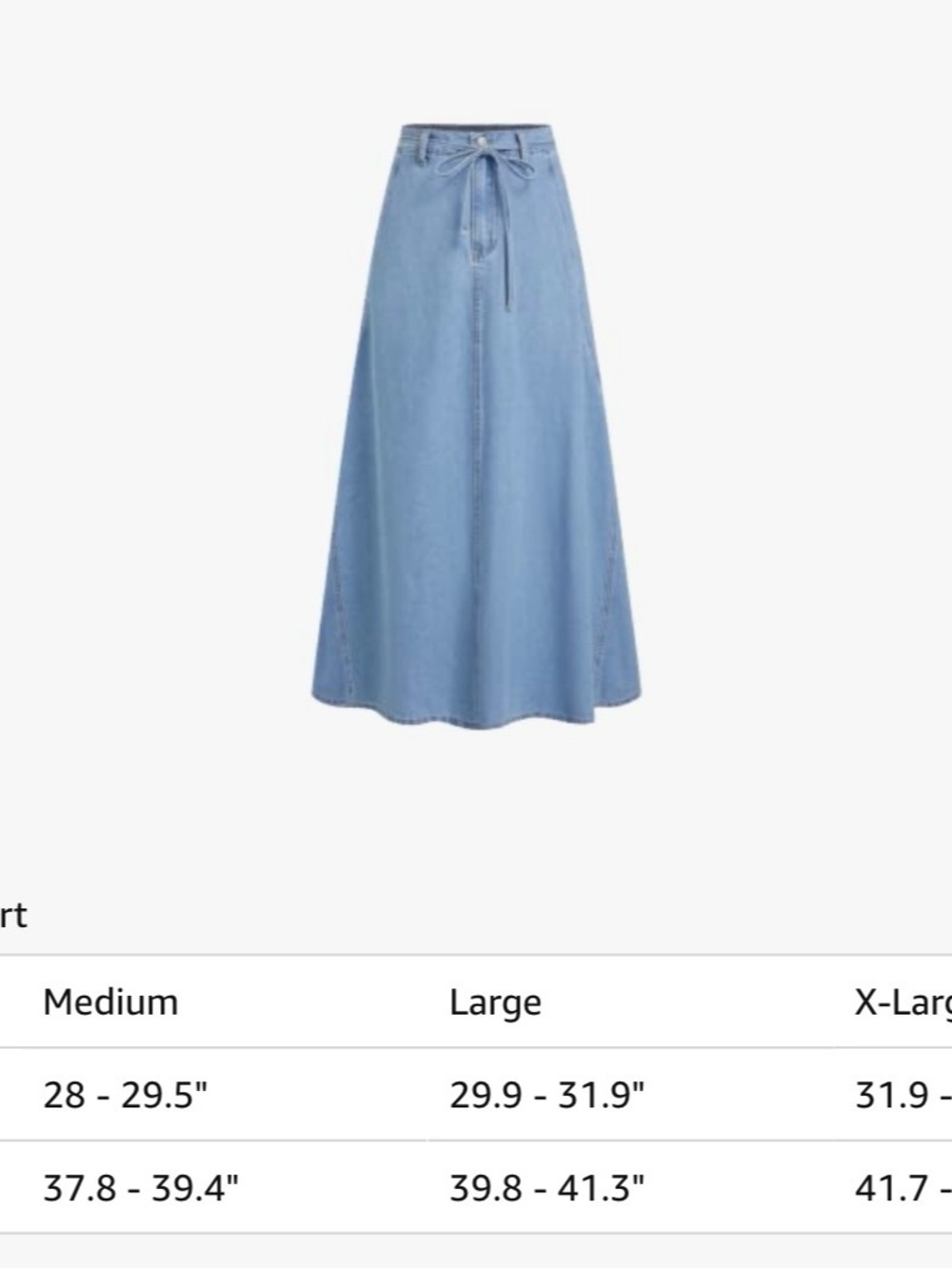 CIDER Light Blue Denim A-Line Maxi Skirt NEW LARGE - Picture 5 of 6